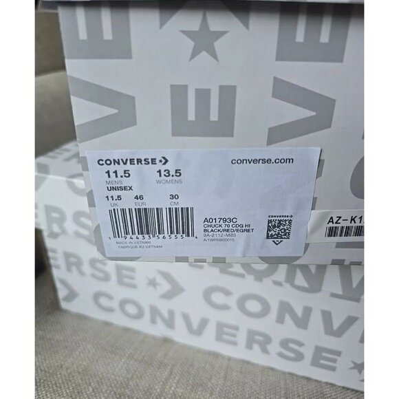 Converse Mens Chuck Taylor All Star 70 Hi Comme Des Garcons PLAY Shoes 11.5 - Picture 6 of 6